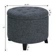 Convenience Concepts Designs4Comfort Round Storage Ottoman in Gray Fabric