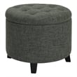 Convenience Concepts Designs4Comfort Round Storage Ottoman in Gray Fabric