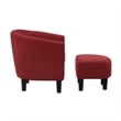 Take a Seat Churchill Accent Chair with Ottoman in Red Microfiber Fabric