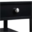 American Heritage One-Drawer End Table w/Charging Station in Black Wood Finish