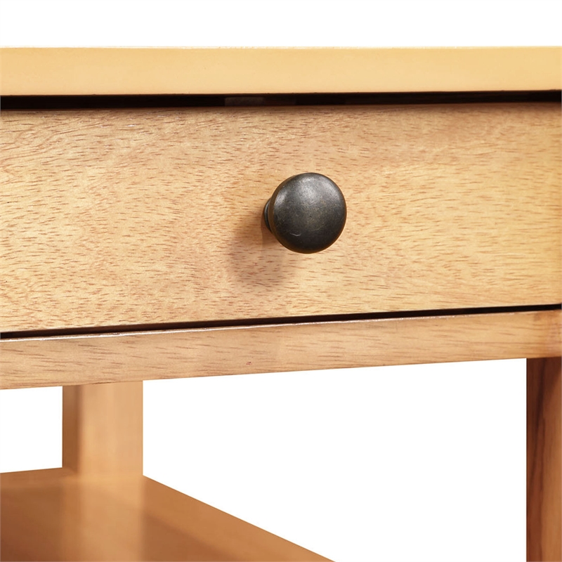 American Heritage One-Drawer End Table w/Charging Station in Caramel Wood Finish