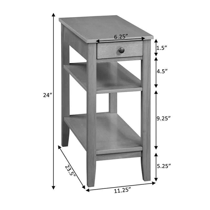 American Heritage One-Drawer End Table w/Charging Station in Caramel Wood Finish