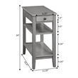 American Heritage One-Drawer End Table w/Charging Station in Caramel Wood Finish