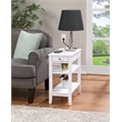 American Heritage One-Drawer End Table with Charging Station in White Wood