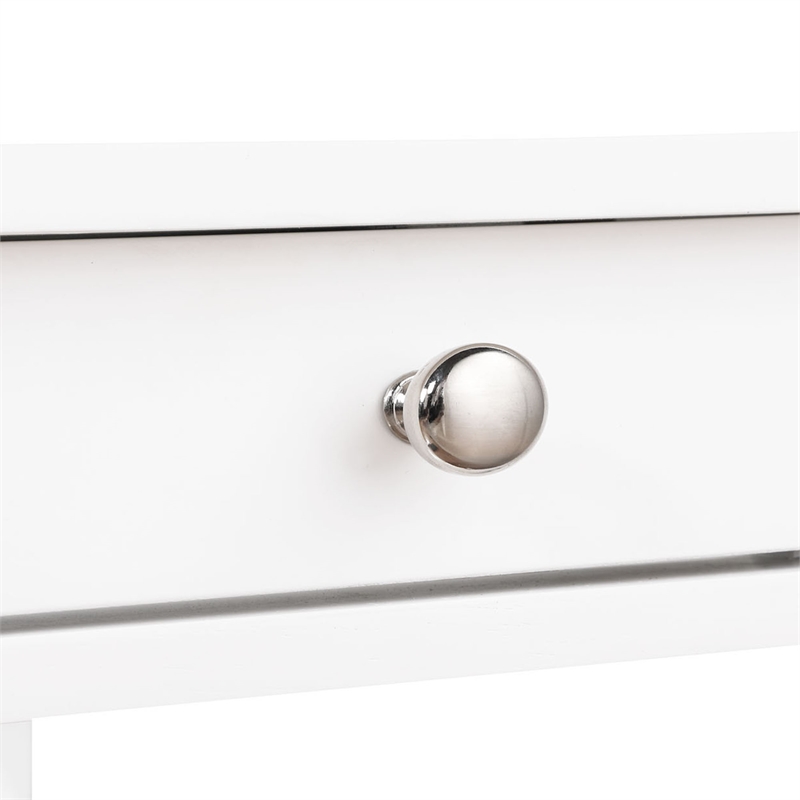 American Heritage One-Drawer End Table with Charging Station in White Wood