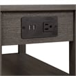 American Heritage One-Drawer End Table w/Charging Station in Gray Wood Finish