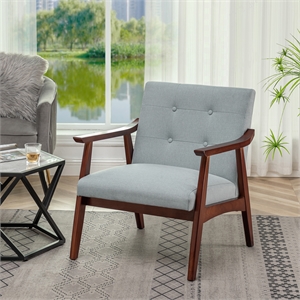 take-a-seat natalie accent chair in blue fabric and espresso wood frame