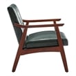 Take-a-Seat Natalie Accent Chair in Green Faux Leather and Espresso Wood Frame