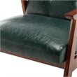 Take-a-Seat Natalie Accent Chair in Green Faux Leather and Espresso Wood Frame