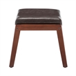 Designs4Comfort Natalie Accent Ottoman Stool in Espresso Faux Leather and Wood
