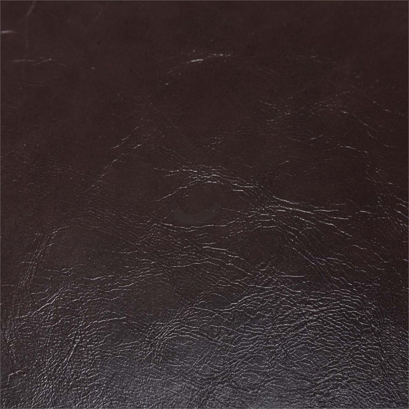 Designs4Comfort Natalie Accent Ottoman Stool in Espresso Faux Leather and Wood