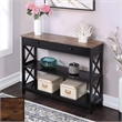Oxford One-Drawer Console Table with Shelves in Black and Barnwood Wood Finish