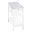 American Heritage One-Drawer Chairside End Table with Shelves in White Wood