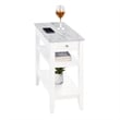 American Heritage One-Drawer Chairside End Table with Shelves in White Wood