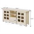 Newport Park Lane One-Drawer TV Stand with Cabinets and Shelves in Ivory Wood