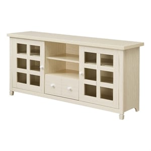 Newport Park Lane One-Drawer TV Stand with Cabinets and Shelves in Ivory Wood