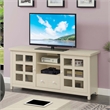 Newport Park Lane One-Drawer TV Stand with Cabinets and Shelves in Ivory Wood