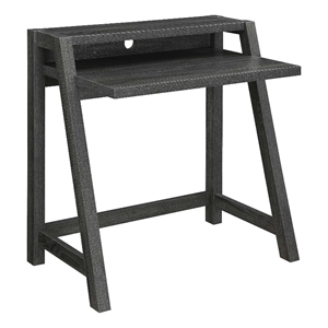 Convenience Concepts Newport Lilly Two-Tier Desk in Gray Wood Finish