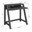 Convenience Concepts Newport Lilly Two-Tier Desk in Gray Wood Finish