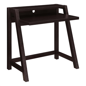 convenience concepts newport lilly two-tier desk in espresso wood finish