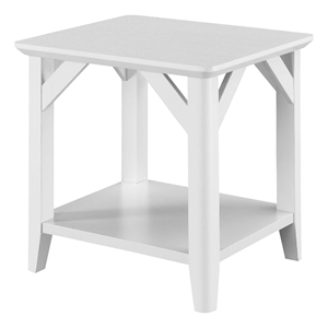 convenience concepts winston end table with shelf in white wood finish