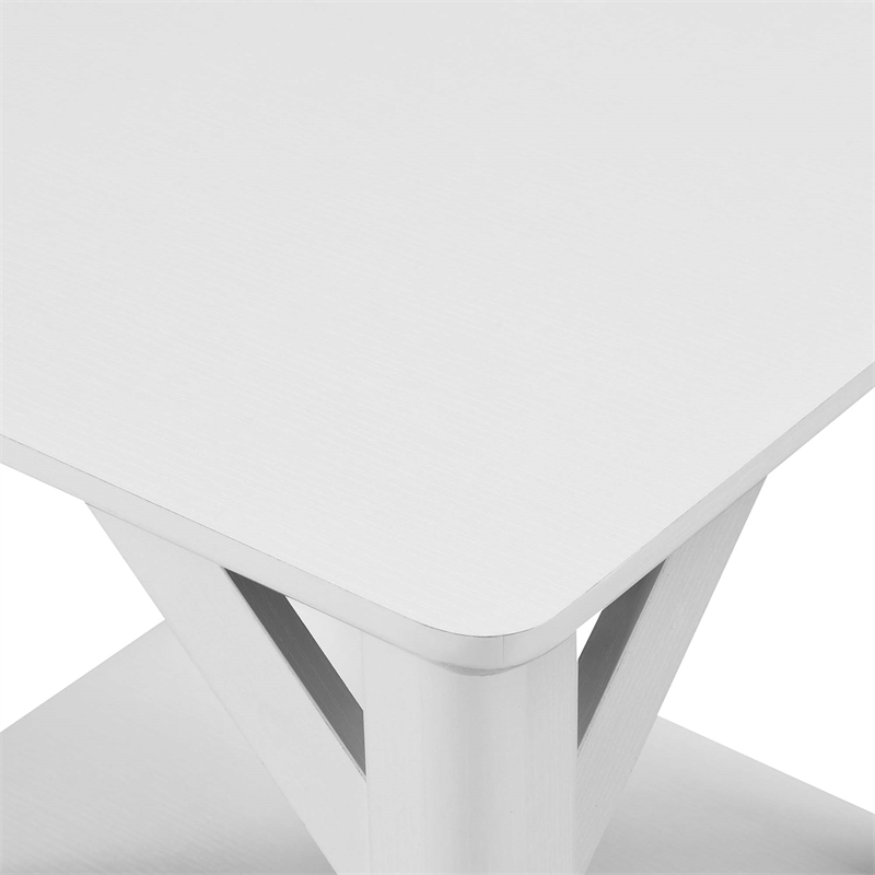 Convenience Concepts Winston End Table with Shelf in White Wood Finish