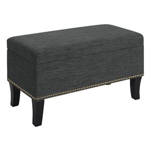 convenience concepts designs4comfort winslow storage ottoman in gray fabric