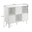 Xtra Storage Cube Console Table w/Three Cubbies and Three Cabinets in White Wood