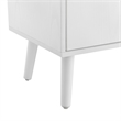 Xtra Storage Cube Console Table w/Three Cubbies and Three Cabinets in White Wood