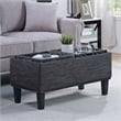 Designs4Comfort Brentwood Storage Ottoman with Reversible Trays in Gray Fabric