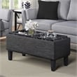Designs4Comfort Brentwood Storage Ottoman with Reversible Trays in Gray Fabric