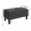 Designs4Comfort Brentwood Storage Ottoman with Reversible Trays in Gray Fabric