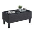 Designs4Comfort Brentwood Storage Ottoman with Reversible Trays in Gray Fabric