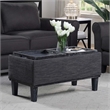 Designs4Comfort Brentwood Storage Ottoman with Reversible Trays in Gray Fabric