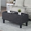 Designs4Comfort Brentwood Storage Ottoman with Reversible Trays in Gray Fabric