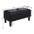 Designs4Comfort Brentwood Storage Ottoman with Reversible Trays in Black Fabric