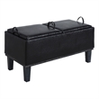 Designs4Comfort Brentwood Storage Ottoman with Reversible Trays in Black Fabric