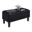 Designs4Comfort Brentwood Storage Ottoman with Reversible Trays in Black Fabric