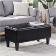 Designs4Comfort Brentwood Storage Ottoman with Reversible Trays in Black Fabric