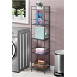 Xtra Storage Five-Tier Folding Metal Shelf in Textured Gray Metal Finish