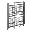 Xtra Storage Five-Tier Folding Metal Shelf in Textured Gray Metal Finish
