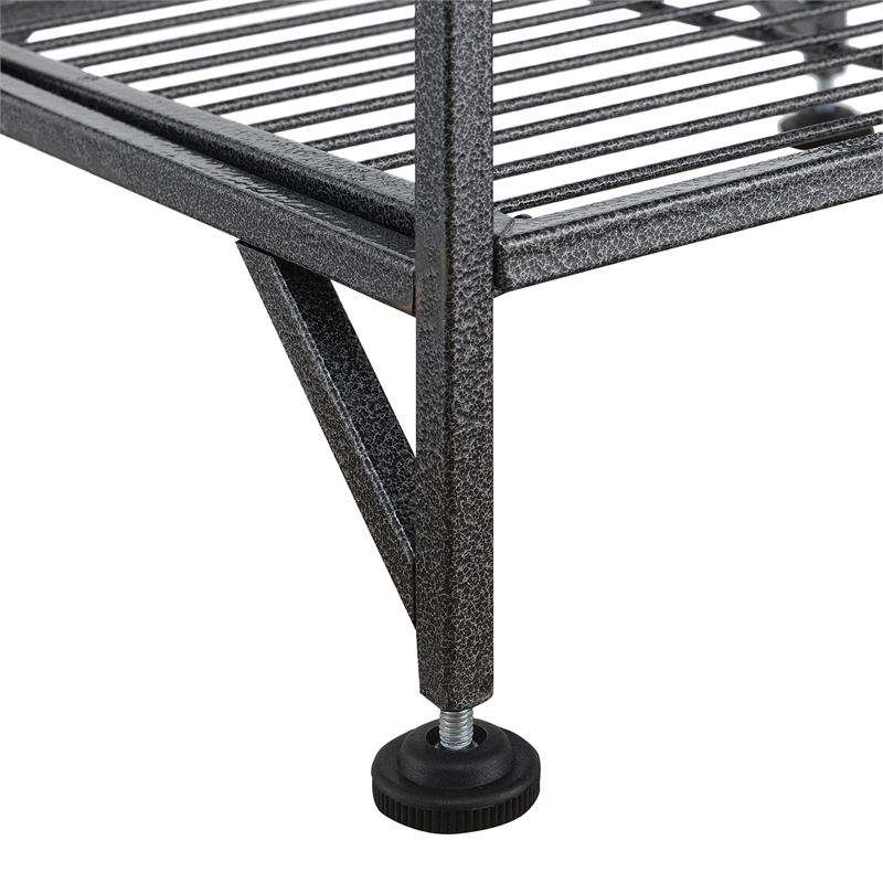 Xtra Storage Five-Tier Folding Metal Shelf in Textured Gray Metal Finish