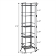 Xtra Storage Five-Tier Folding Metal Shelf in Textured Gray Metal Finish