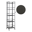Xtra Storage Five-Tier Folding Metal Shelf in Textured Gray Metal Finish