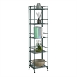 Xtra Storage Five-Tier Folding Metal Shelf in Forest Green Metal Frame Finish