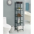 Xtra Storage Five-Tier Folding Metal Shelf in Forest Green Metal Frame Finish