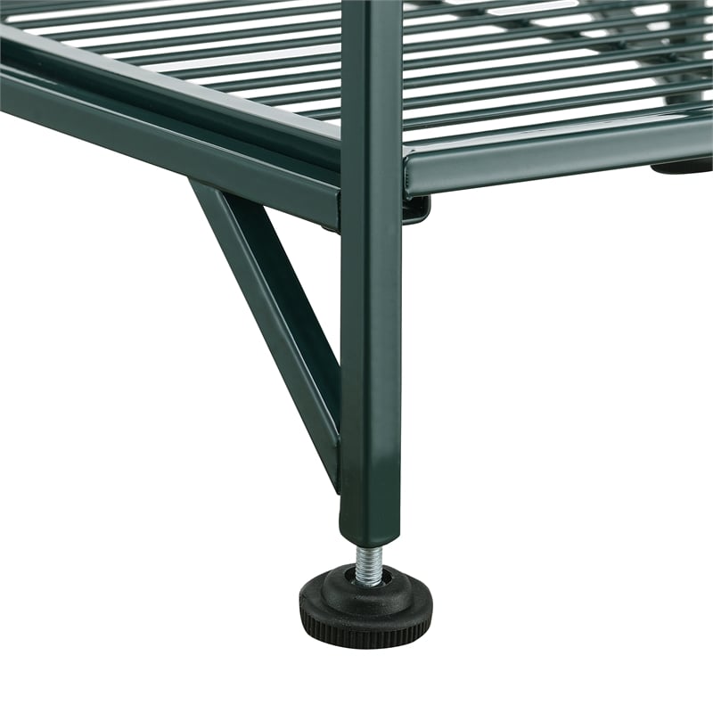 Xtra Storage Five-Tier Folding Metal Shelf in Forest Green Metal Frame Finish