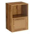 Xtra Storage Weave One-Door Cabinet with Shelf in Caramel Wood Frame Finish