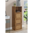 Xtra Storage Weave Three-Door Cabinet with Shelf in Caramel Wood Frame Finish