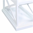 Coventry Chairside End Table with Shelves in White Wood with Driftwood Top